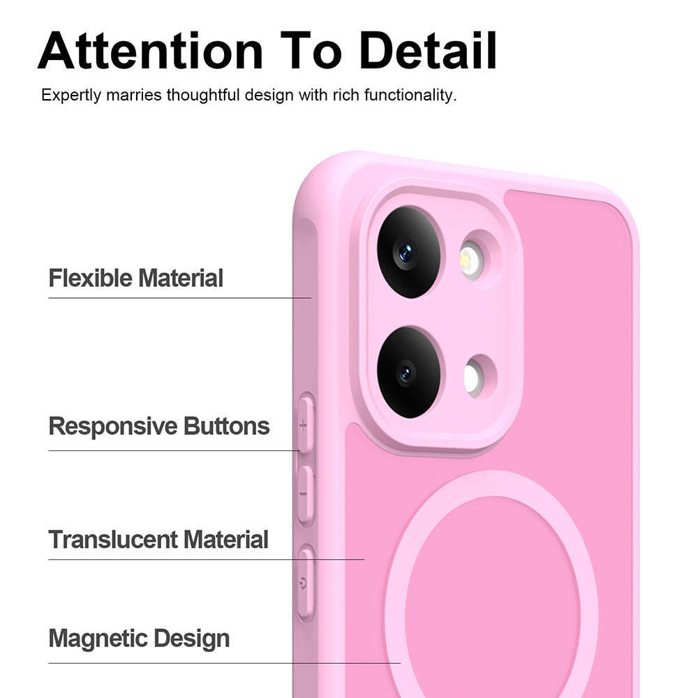 Funda MagSafe para Xiaomi Poco X8 Pro Max, Techsuit, HaloFrost II, Rosa