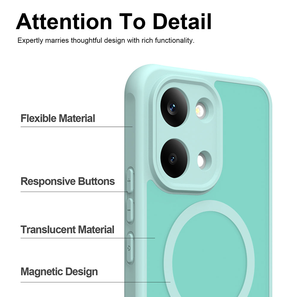 Funda MagSafe para Xiaomi Poco X8 Pro Max, Techsuit, HaloFrost II, Verde Claro