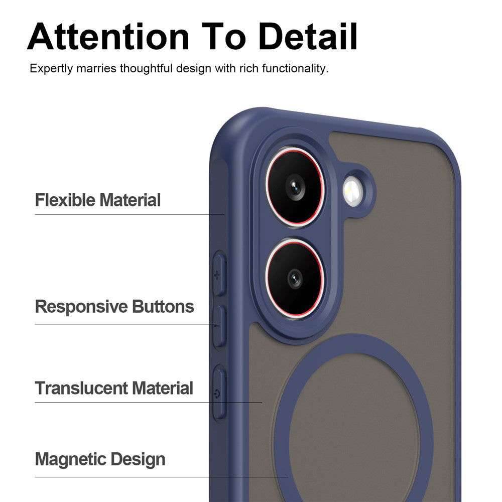 Funda MagSafe para Xiaomi Poco X8 Pro, Techsuit, HaloFrost II, Azul Marino