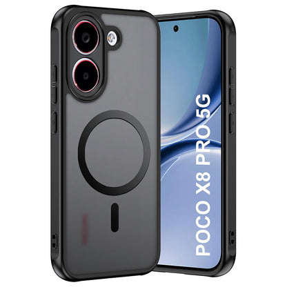 Funda MagSafe para Xiaomi Poco X8 Pro, Techsuit, PureFrost, Negra Satinada