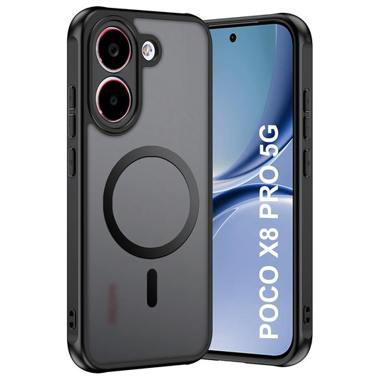 Funda MagSafe para Xiaomi Poco X8 Pro, Techsuit, PureFrost, Negra Satinada