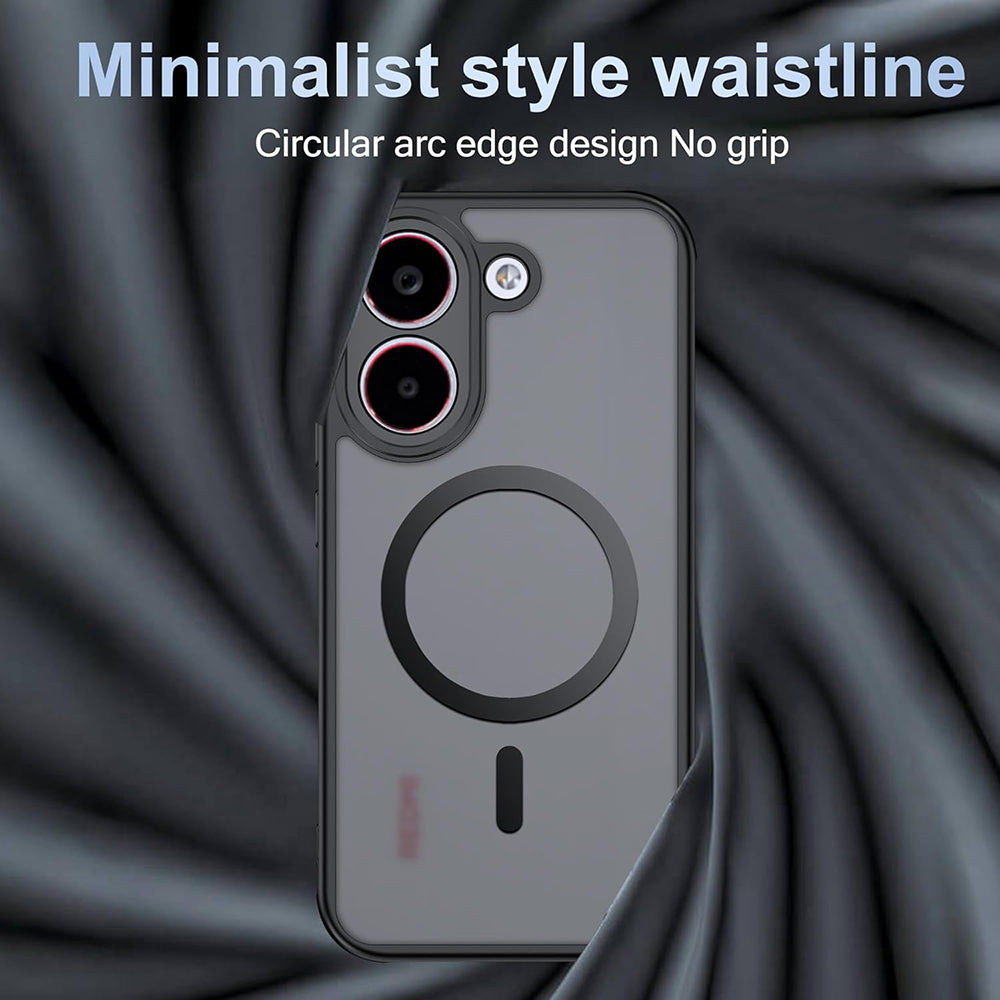 Funda MagSafe para Xiaomi Poco X8 Pro, Techsuit, PureFrost, Negra Satinada