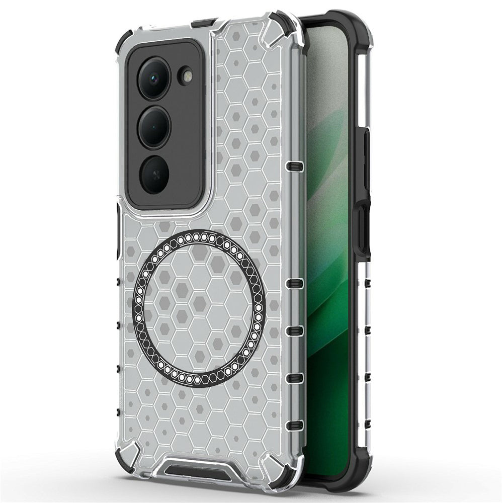 Funda MagSafe para Xiaomi Redmi 15 5G / 15 4G, Techsuit, HoneyComb Shield, Blanca