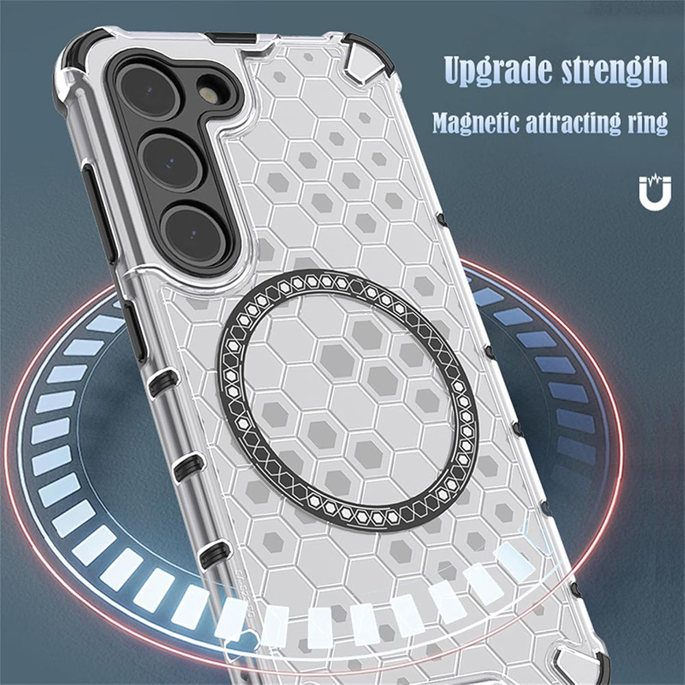 Funda MagSafe para Xiaomi Redmi 15 5G / 15 4G, Techsuit, HoneyComb Shield, Blanca