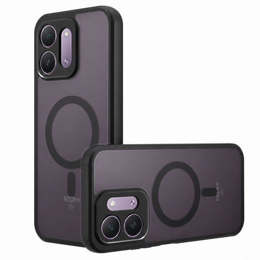 Funda MagSafe para Xiaomi Redmi 17C 5G, Techsuit, PureFrost, negra satinada