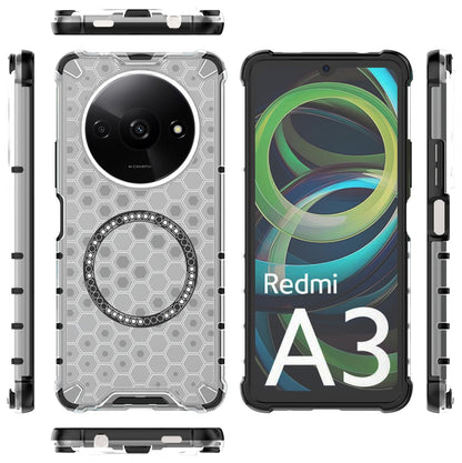 Funda MagSafe para Xiaomi Redmi A3x / A3, Techsuit, HoneyComb Shield, Blanca