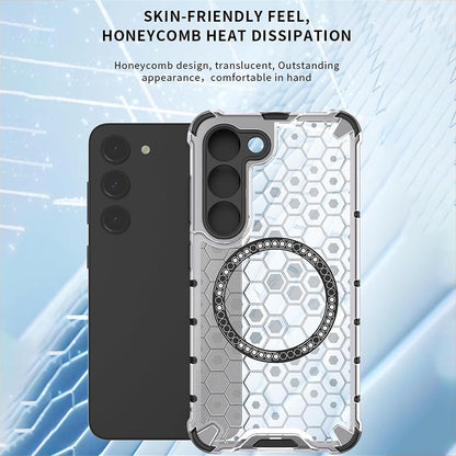 Funda MagSafe para Xiaomi Redmi A3x / A3, Techsuit, HoneyComb Shield, Blanca