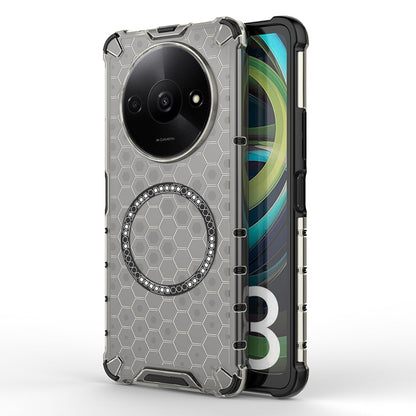 Funda MagSafe para Xiaomi Redmi A3x / A3, Techsuit, HoneyComb Shield, Negra