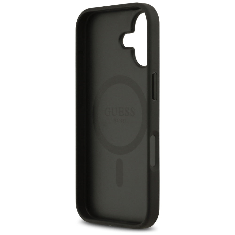 Funda MagSafe para Apple iPhone 17, Guess, 4G Circle Classic Logo, Negra