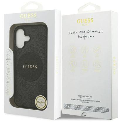 Funda MagSafe para Apple iPhone 17, Guess, 4G Circle Classic Logo, Negra