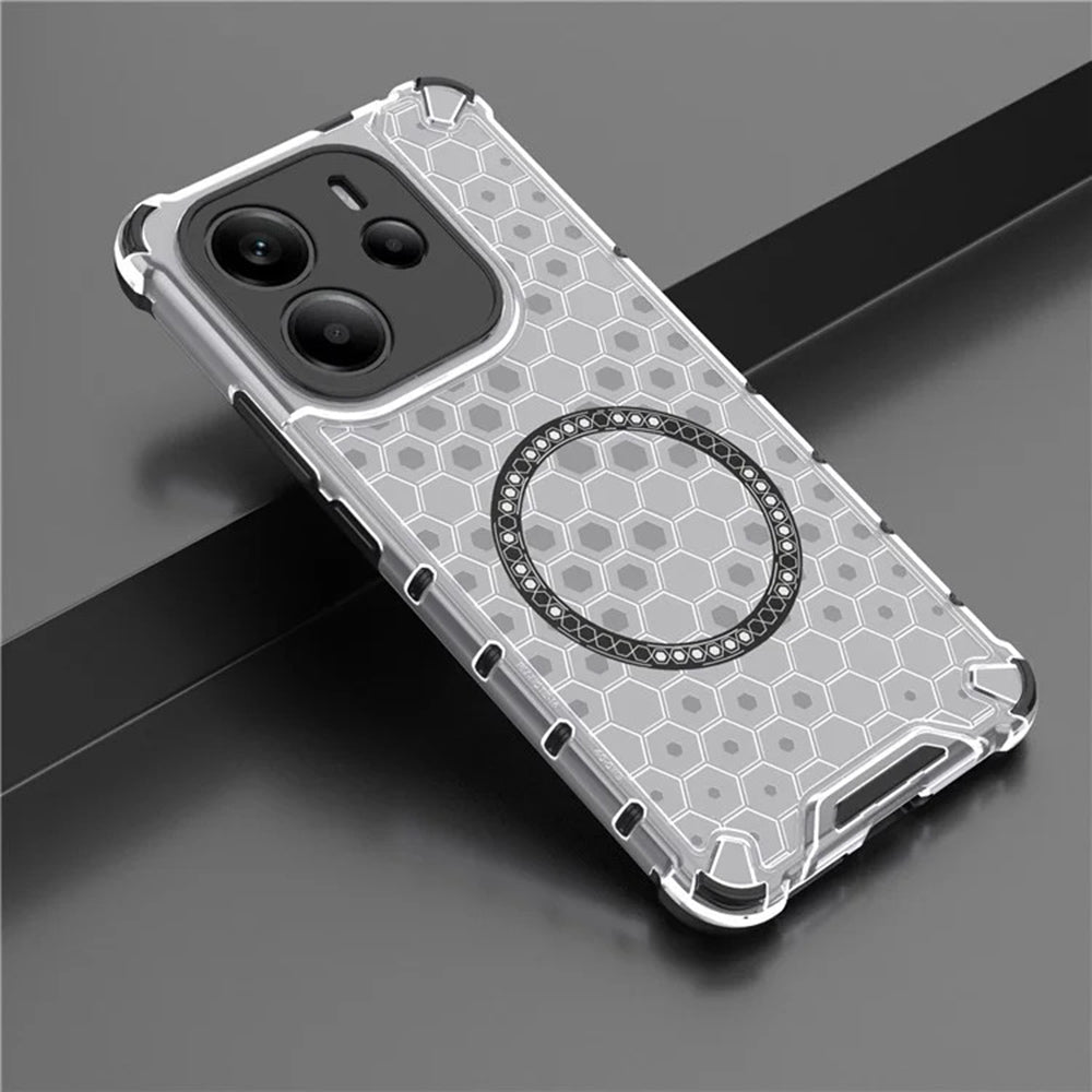 MagSafe Case for Xiaomi Redmi Note 14 4G (Regional), Techsuit, HoneyComb Shield, White