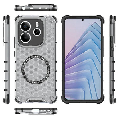 Funda MagSafe para Xiaomi Redmi Note 14 5G, Techsuit, HoneyComb Shield, Blanca