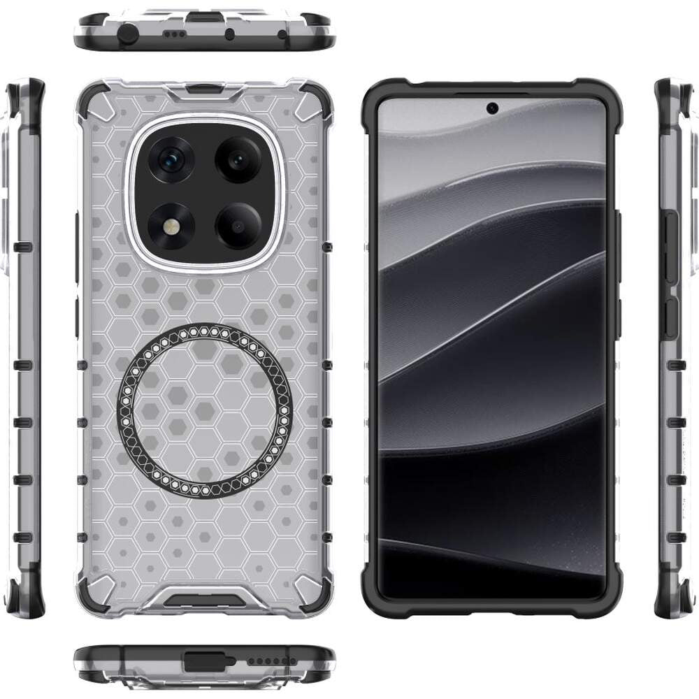 Funda MagSafe para Xiaomi Redmi Note 14 Pro+ 5G, Techsuit, HoneyComb Shield, Blanca
