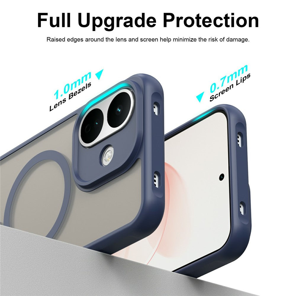 Funda MagSafe para Xiaomi Redmi Note 17 4G / Note 17 5G, Techsuit, HaloFrost II, azul marino