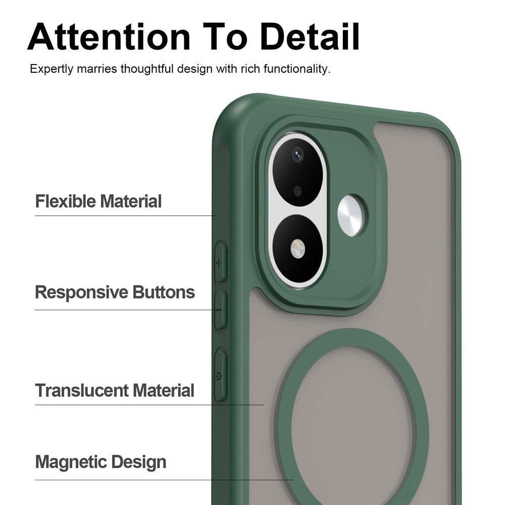 Funda MagSafe para Xiaomi Redmi Note 17 4G / Note 17 5G, Techsuit, HaloFrost II, Verde