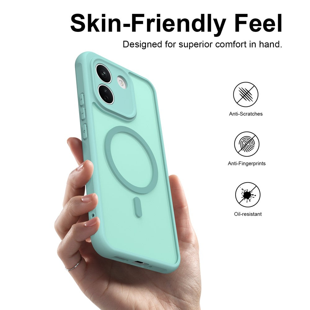 Funda MagSafe para Xiaomi Redmi Note 17 4G / Note 17 5G, Techsuit, HaloFrost II, verde claro