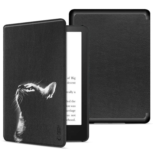 Funda para Amazon Kindle Paperwhite 6inch, Tech-Protect, SmartCase Cat, Negro