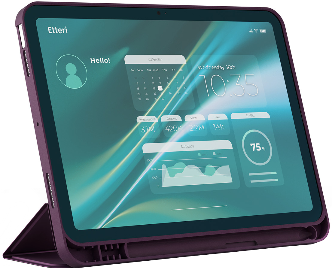 Funda para Apple iPad (2026) / (2025) / (2022), Etteri, color burdeos