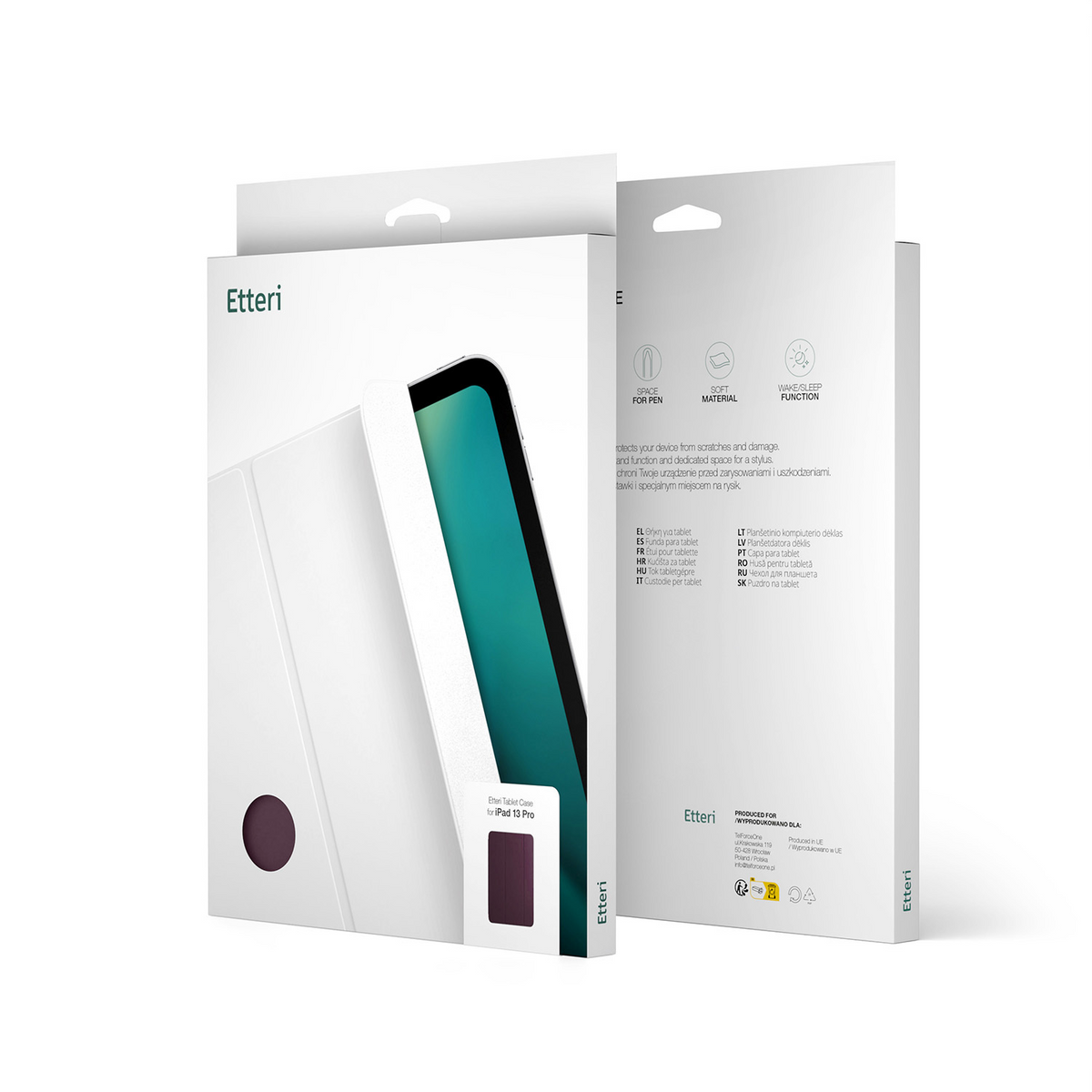 Funda para Apple iPad (2026) / (2025) / (2022), Etteri, color burdeos