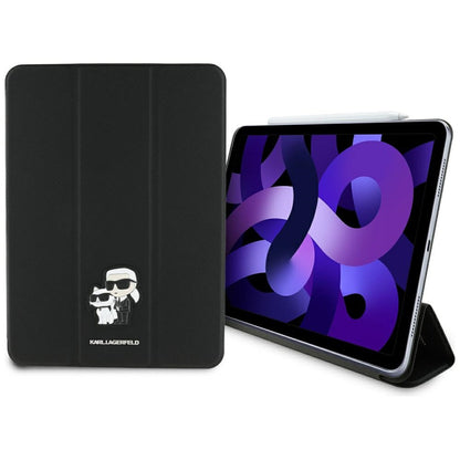 Funda para Apple iPad Air 11 (2025) / Air 11 (2024), Karl Lagerfeld, Saffiano Karl & Choupette, Negra.