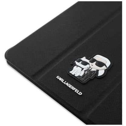 Funda para Apple iPad Air 11 (2025) / Air 11 (2024), Karl Lagerfeld, Saffiano Karl & Choupette, Negra.