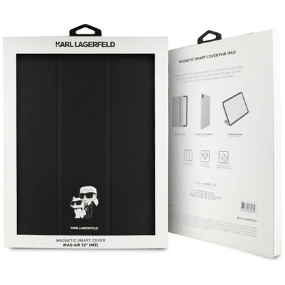Funda para Apple iPad Air 13 (2025) / Air 13 (2024), Karl Lagerfeld, Saffiano Karl & Choupette, Negra.