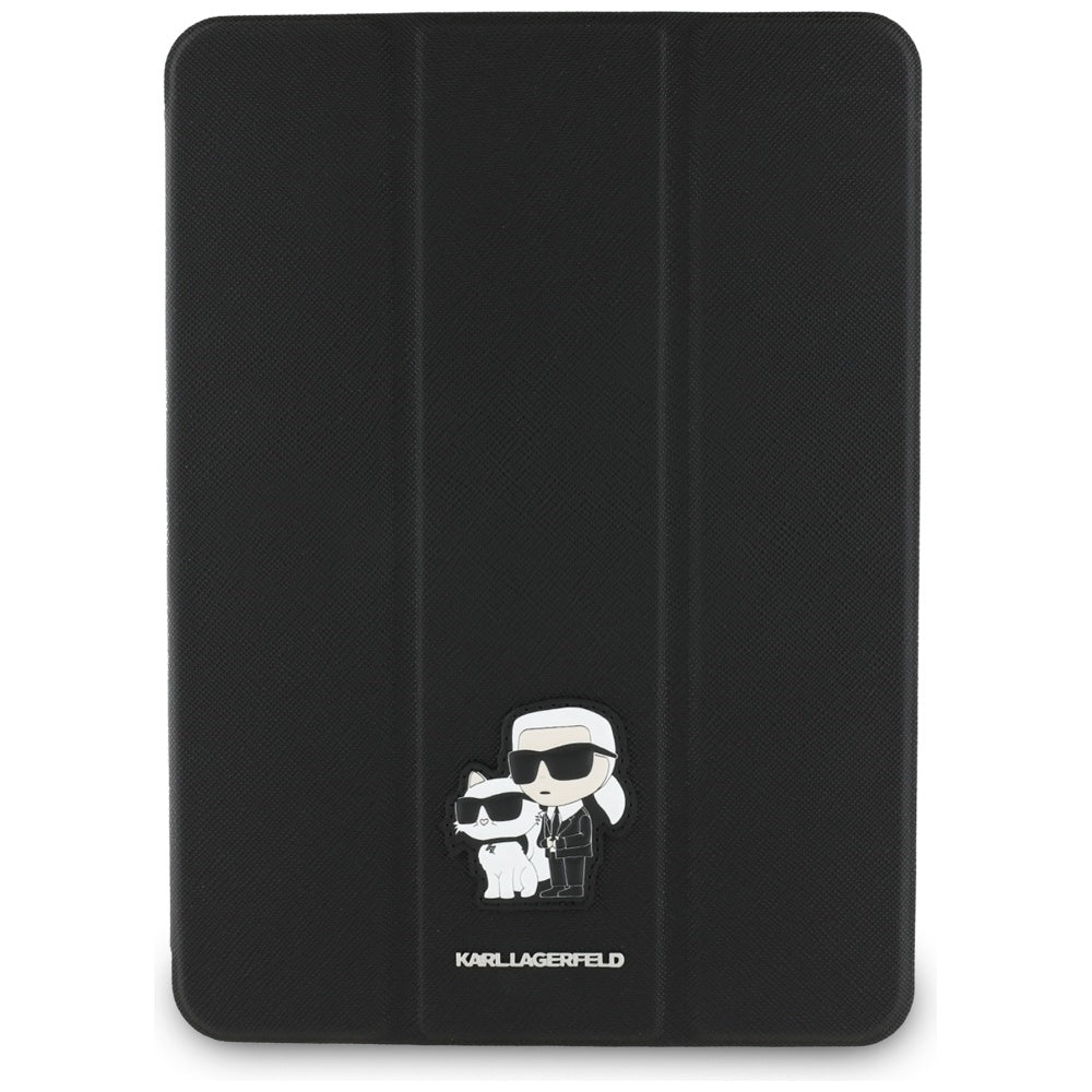 Funda para Apple iPad Pro 11 (2024), Karl Lagerfeld, Saffiano Karl & Choupette, Negra.