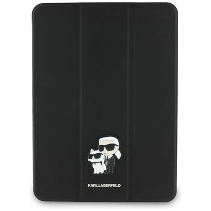 Funda para Apple iPad Pro 11 (2024), Karl Lagerfeld, Saffiano Karl & Choupette, Negra.