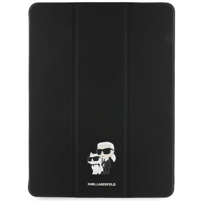 Funda para Apple iPad Pro 13 (2024), Karl Lagerfeld, Saffiano Karl & Choupette, Negra.