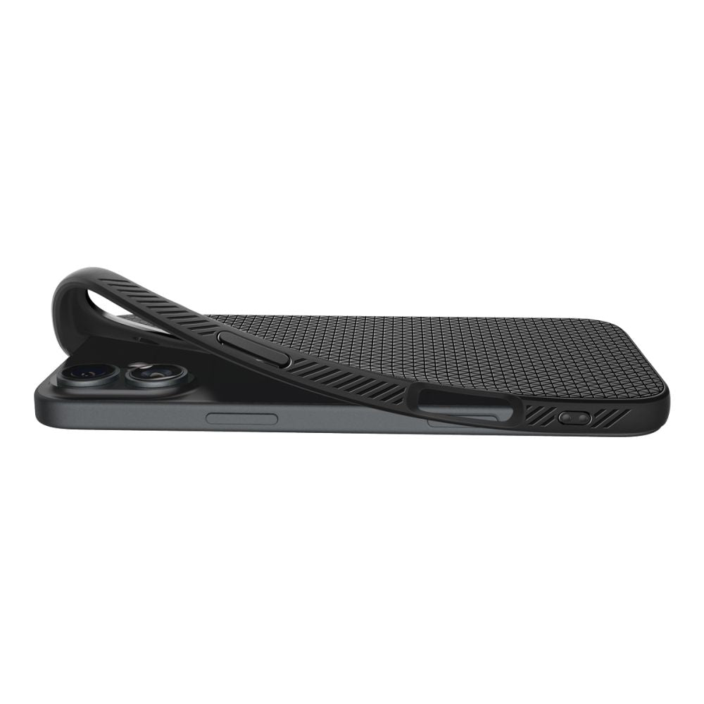 Funda para Apple iPhone 16 Plus, Spigen, Liquid Air Matte, Negro ACS08066 