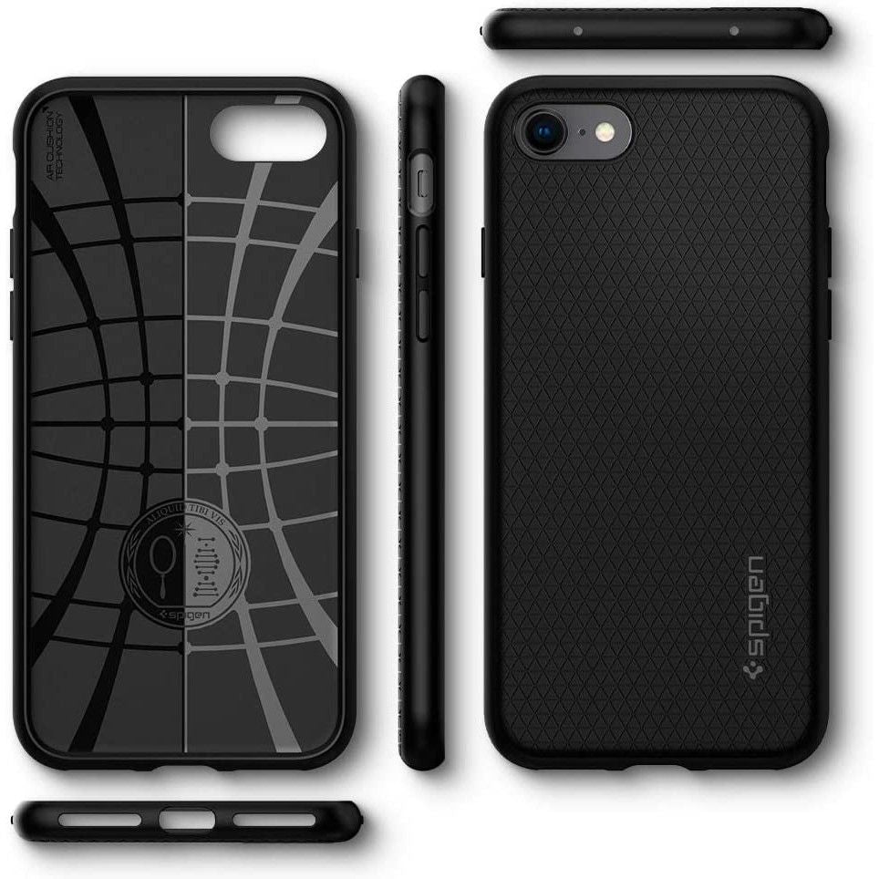 Funda para Apple iPhone SE (2022) / SE (2020) / 8 / 7, Spigen, Liquid Air, Negra 042CS20511