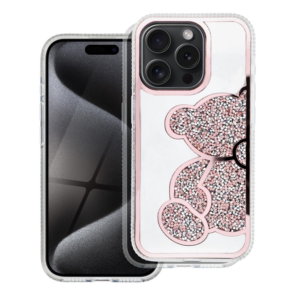 Funda para Apple iPhone 15 Pro, OEM, Teddy Bear, Rosa