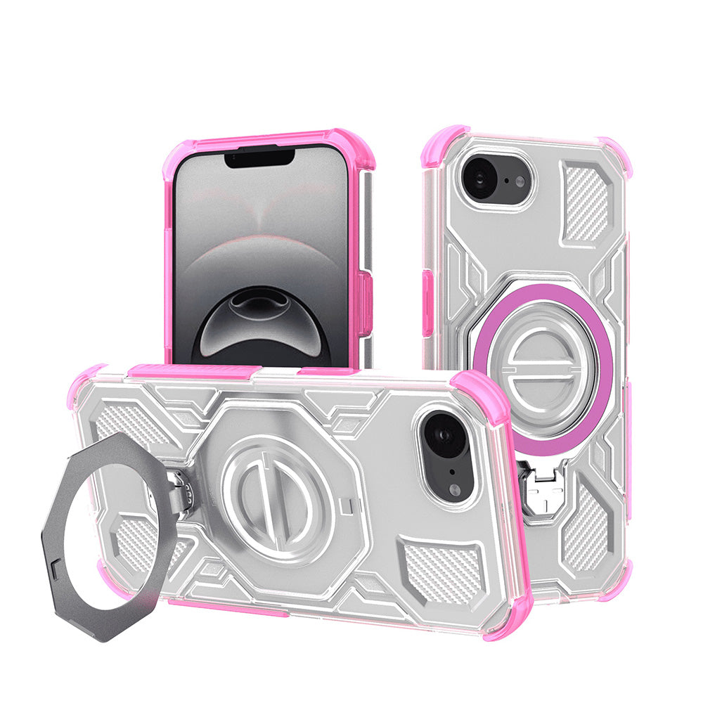 Funda para Apple iPhone 17e / 16e, Techsuit, Carbon Shield Pro, Rosa