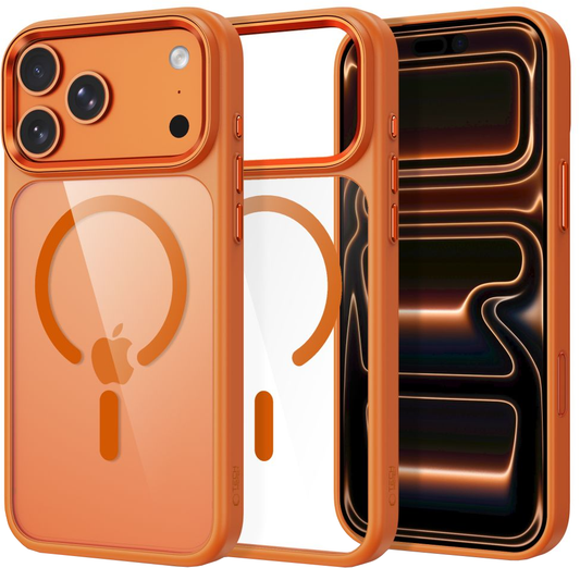 Funda para Apple iPhone 18 Pro / 17 Pro, Tech-Protect, Magmat CC, Naranja Transparente