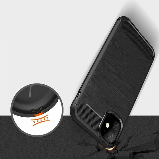Funda para Apple iPhone 12 / 12 Pro, Techsuit, Carbono, Negra