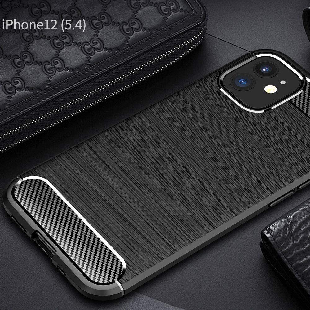 Funda para Apple iPhone 12 mini, Techsuit, Carbono, Negra