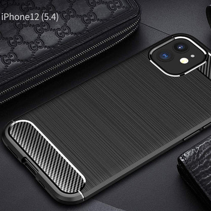 Funda para Apple iPhone 12 mini, Techsuit, Carbono, Negra
