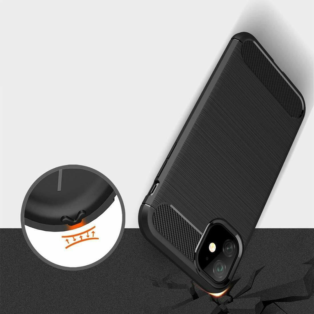 Funda para Apple iPhone 12 mini, Techsuit, Carbono, Negra