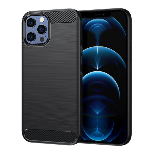 Funda para Apple iPhone 12 Pro Max, Techsuit, Carbono, Negra