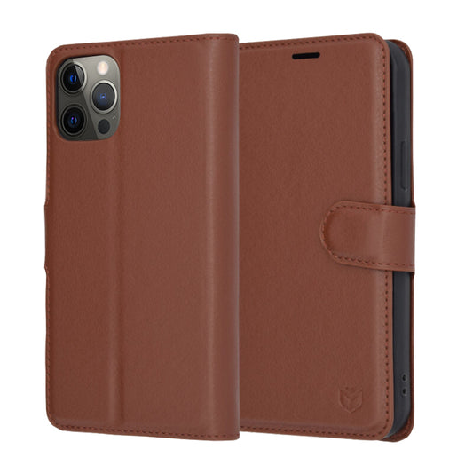 Funda para Apple iPhone 12 Pro, Techsuit, Leather Folio, Marrón