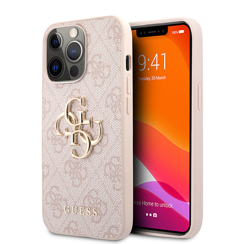 Funda para Apple iPhone 13 Pro, Guess, 4G Metal Logo, Rosa