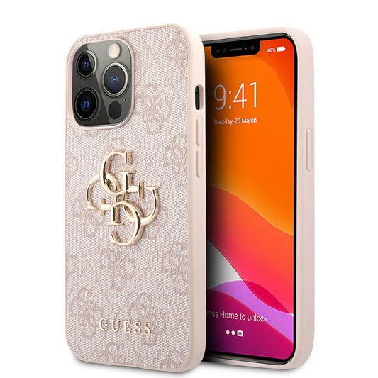 Funda para Apple iPhone 13 Pro, Guess, 4G Metal Logo, Rosa