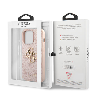 Funda para Apple iPhone 13 Pro, Guess, 4G Metal Logo, Rosa