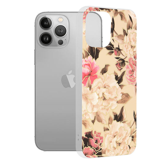 Funda para Apple iPhone 13 Pro Max, Techsuit, Marble, Beige