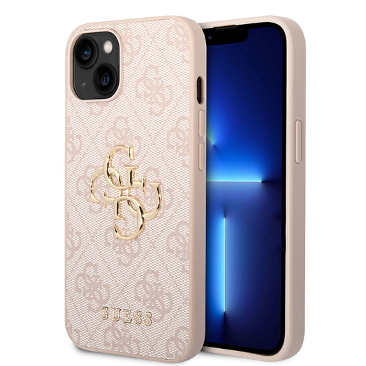 Funda para Apple iPhone 14, Guess, 4G Metal Logo, Rosa