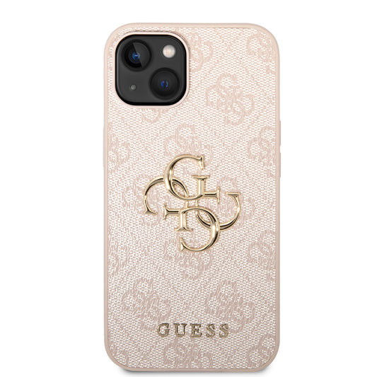 Funda para Apple iPhone 14, Guess, 4G Metal Logo, Rosa