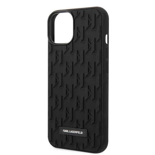 Funda para Apple iPhone 14 Plus, Karl Lagerfeld, Monograma 3D, Negra