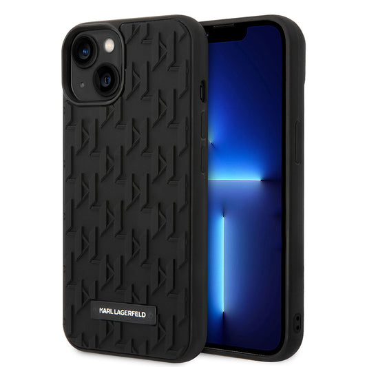 Funda para Apple iPhone 14 Plus, Karl Lagerfeld, Monograma 3D, Negra