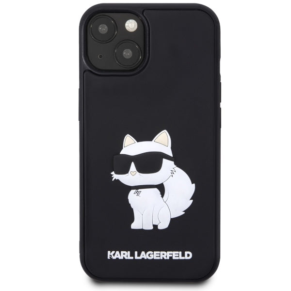 Funda para Apple iPhone 14 Plus, Karl Lagerfeld, 3D Rubber Choupette, Negra