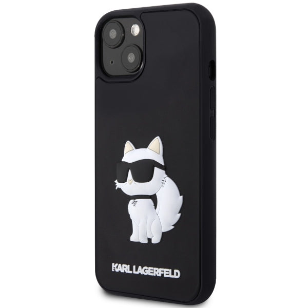 Funda para Apple iPhone 14 Plus, Karl Lagerfeld, 3D Rubber Choupette, Negra